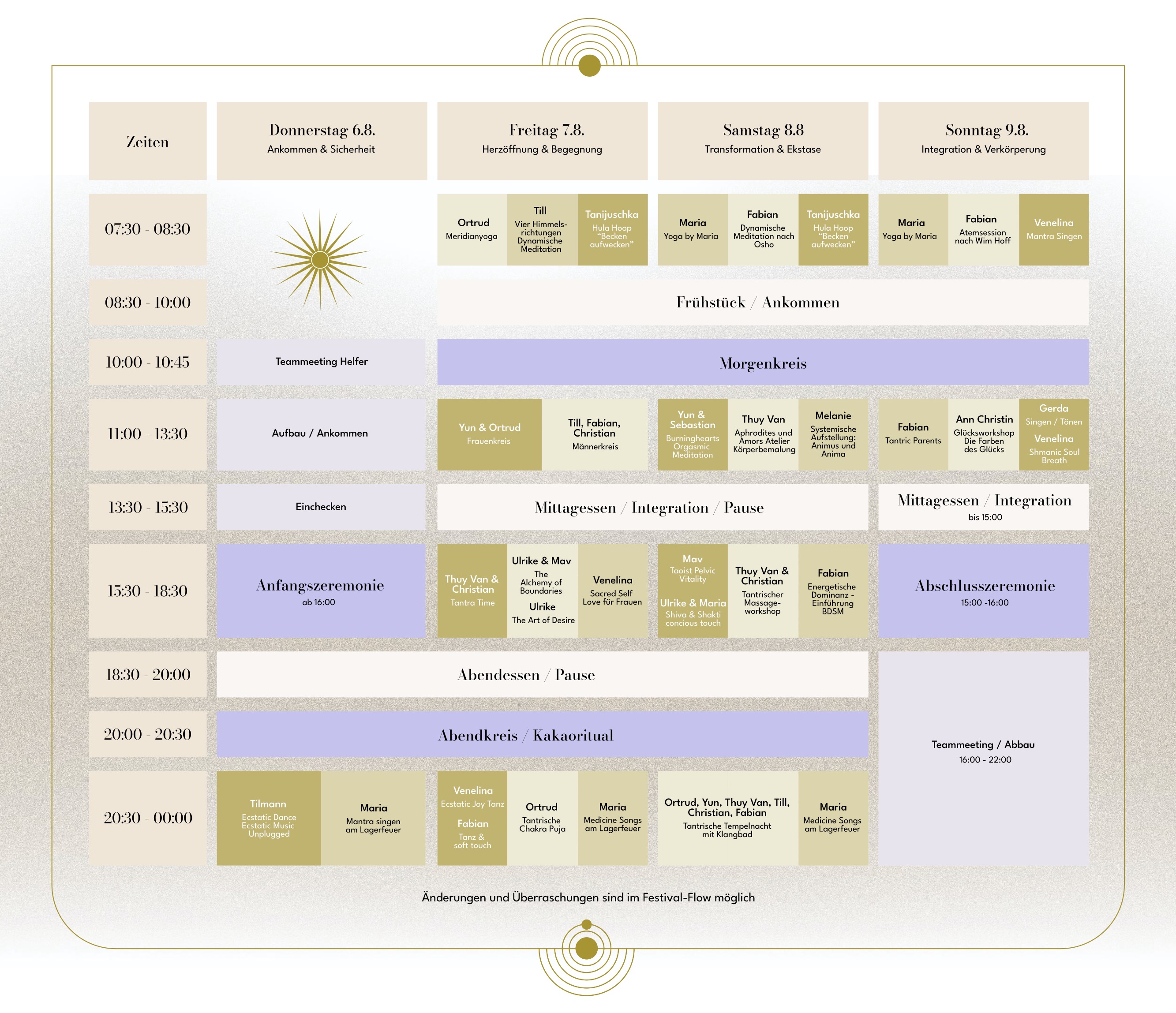 Timetable